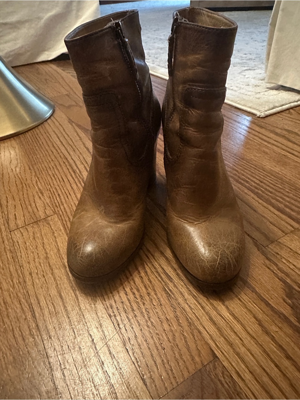 Frye Brown Leather Ankle Booties